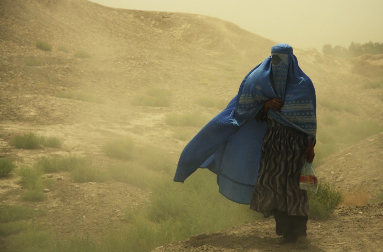 Woman in Afghanistan wearing a Burqa.