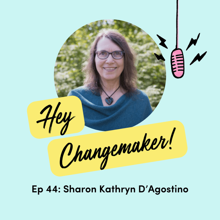 Podcast cover image with portrait photo of Sharon Kathryn D'Agostino